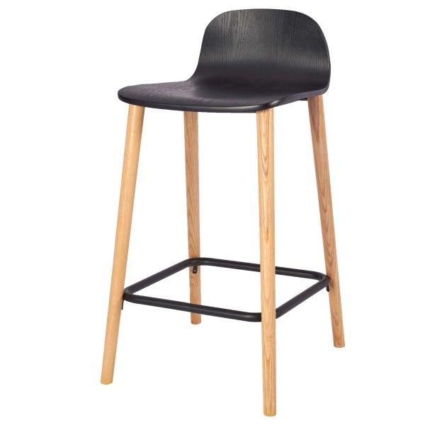Copenhagen Four Wood Leg High Chair (Black)