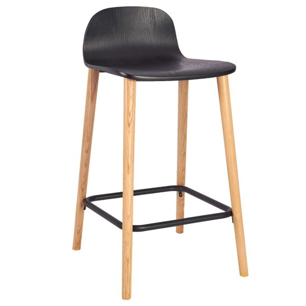 Copenhagen Four Wood Leg High Chair (Black)