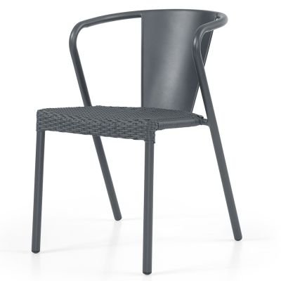 Messina Solid Back Woven Arm Chair