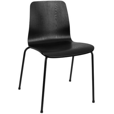 Copenhagen Four Metal Leg Side Chair (Black)