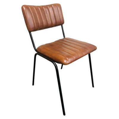 Rib Side Chair (Tan / Black)
