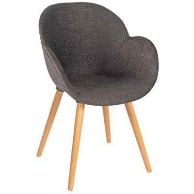Space Four Wooden Leg UPH Carver Chair (Grey / Beech)