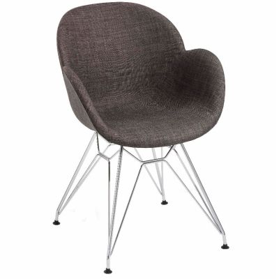 Space Metal Web Frame UPH Carver Chair (Grey / Chrome)