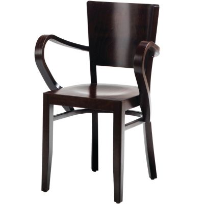 Atlantic Solid Seat Open Arm Carver Chair