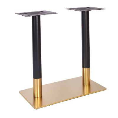 Zeus Rectangle Twin Dining Height Table Base (Brass / Black)