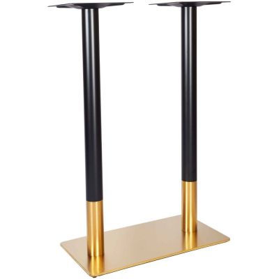 Zeus Rectangle Twin Poseur Height Table Base (Brass / Black)