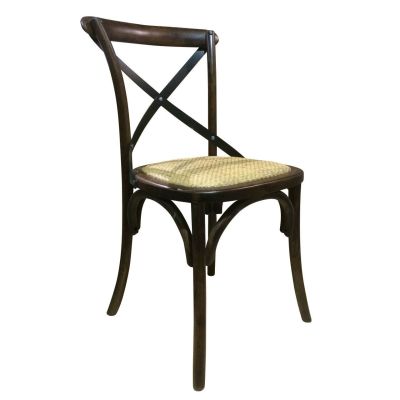 Palm Hessian Side Chair (Walnut/Rattan)